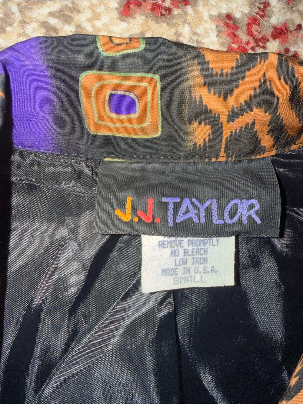 Vintage 1980s J J Taylor Blazer Size S Small Women Multicolor Art To Wear USA - Picture 6 of 10